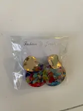 ZA Fashion-pendientes redondos de acetato de tortuga para mujer, aretes sin agujero de resina acrílica, Clips para las orejas de leopardo geométricos 2020