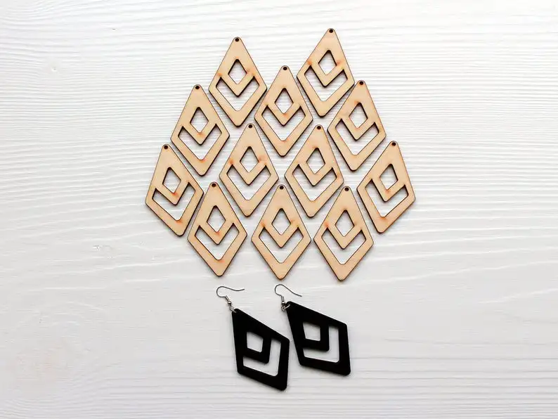 

Wood Earrings 12 pcs, Unfinished Earrings, Wooden earrings blank, Laser Cut Shapes, Wood Supply, Geometric earrings, Beaded Earr