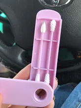 Bastoncillo de algodón reutilizable, limpieza de orejas de doble cabeza, maquillaje, eliminación de cosméticos, herramienta de hisopos de silicona portátil lavable, 2 unids/caja