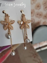 Encanto de moda creativo perla clip en pendientes lindo pendientes hechos a mano para auriculares joya clip