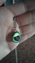 OATHYAN-colgantes de aguacate y fruta para mujer, collar de cadena larga con forma de corazón, joyería