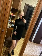 Short-Dress Wear Tight Long-Sleeve High-Collar Sexy Black Mini Sports Womens Summer