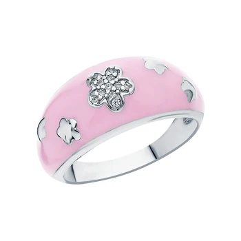 

Silver ring with enamel and cubic zirconium sunlight sample 925