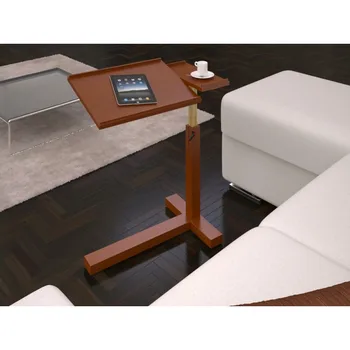 

Tray-atril with elevator and recliner wheels for living room bedroom kitchen. Beech wood and mucali plating. Contemporary style