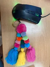 Llavero hecho a mano con cuentas bohemias, bolsa de mano con pompón, colgante, para regalo de Año Nuevo, 1 unidad