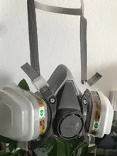 Máscara de Gas 8 en 1 con gafas de seguridad, respirador de Gas de media cara para pintura, pulverización, pulido, seguridad en el trabajo, 6200