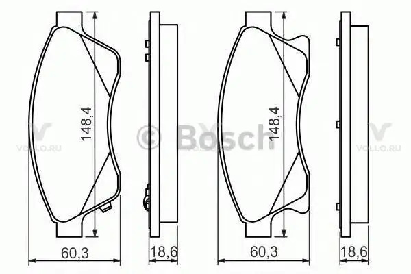 0986494433 bosch дисковые колодки передние