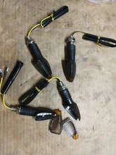 Luces LED intermitentes universales para motocicleta, accesorio de iluminación indicador de señal largo y corto, para giro, de color ámbar, set de 4 unidades