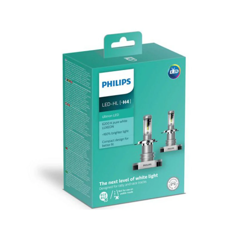 PHILIPS ампочки для авто led лампа лед лампы H4 12V-LED (P43t) 6200K 15/15W Ultinon LED (к.уп.2 шт.)+LED Pen |