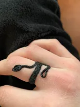 Nuevo Retro Punk personalidad exagerada serpiente anillo ajustable con apertura de la joyería