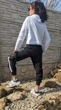 2021 primavera otoño mujer Streetwear carga sueltos pantalones de cintura alta pantalón de mujer 2 pieza Top de manga larga con pantalones Casuales