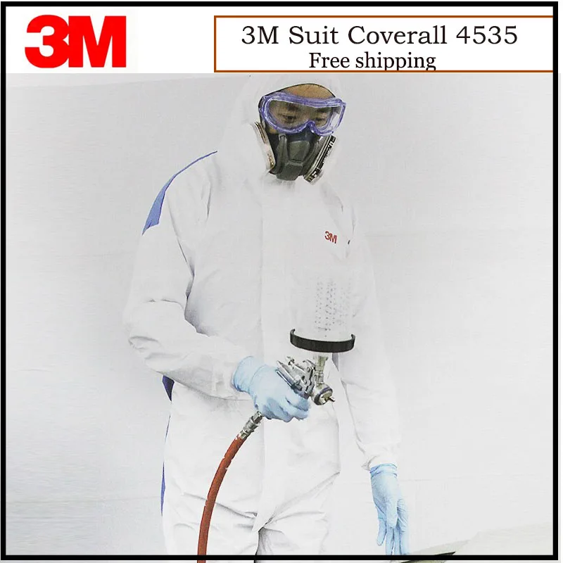 

3M 4535 химические комбинезоны с капюшоном Защитная Эластичная талия одежда против сухих частиц/Химические брызги H020109