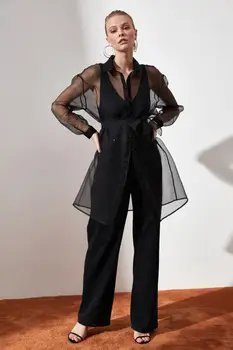 

Trendyol Long Tulle Shirt TPRAW21GO0397