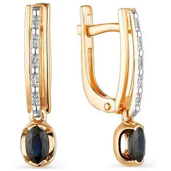 

Alcor earrings with sapphires and diamonds in red gold