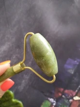 Gua Sha-Rodillo de piedra de jade para masaje facial, rodillo estiramiento piel cuello, doble cabezal, relajación de la piel, piedra de jade natural