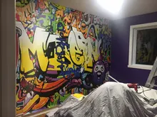 Bedroom Wallpaper Graffiti-Bar Peint Papier Background 3d Mural Beibehang Living-Room
