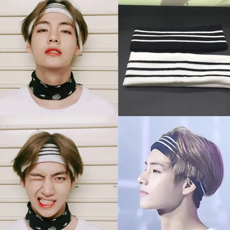 

Kpop Kim Tae Hyung Bangtan Boys Concert Headband Knitted Hair Band Sports Hair Tide Yoga Headwear YG301