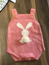 Monos de punto para bebé recién nacido, diseño de conejo Adorable, Onsie divertida, prendas de vestir exteriores de otoño y primavera