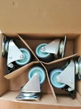 Casters Wheels Trolley Swivel Brake Soft-Rubber-Roller NAIERDI Heavy-Duty Platform 2inch