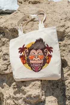 

Angemiel Bag Fun Holiday-Makers Chimpanzee Shopping Beach Tote Bag