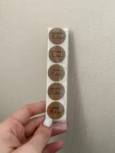 Pegatinas de papel Kraft Natural hechas a mano para embalaje, sello de Gracias pegatina, papelería, 500 Uds.