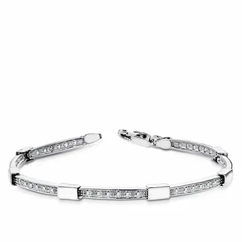 

Bracelet 18k white gold zircons 18cm. [AA1658]