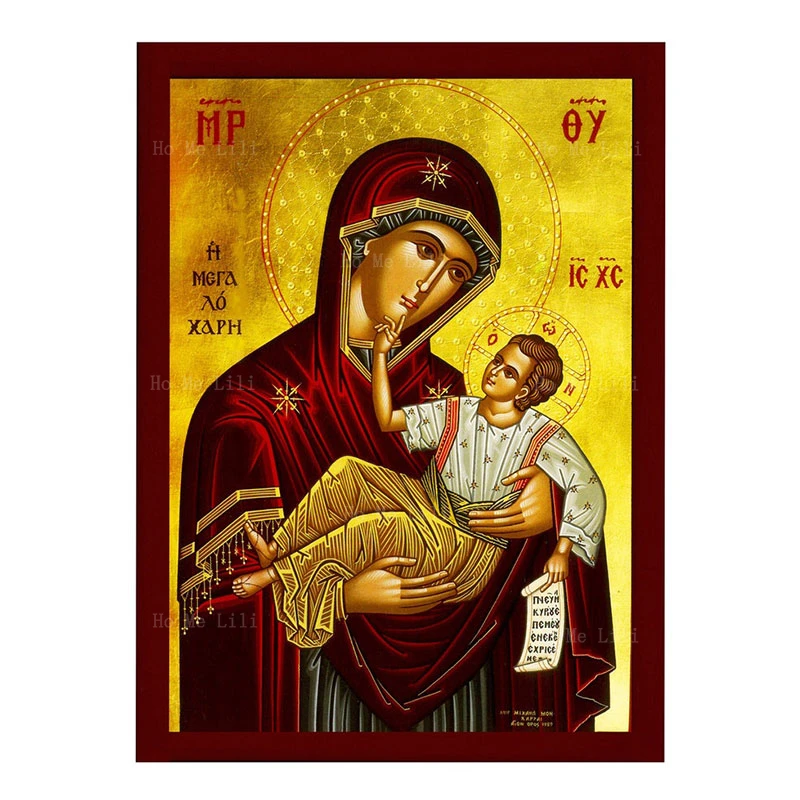 

Virgin Mary Paramythia Panagia Greek Orthodox Icon Of Mother Of God Byzantine Canvas Wall Art For Livingroom Bedroom Home Decor