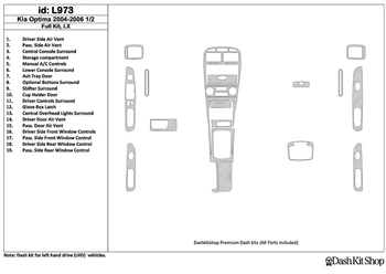

Interior lining for KIA OPTIMA 2004-2006. Set L973.
