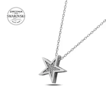 

Angemiel 925 Silver Swarovski Zirconia Cubic Zirconia Star Necklace