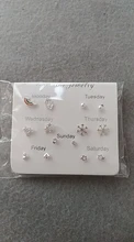 7 par/set de corazón de cristal pendientes hojas para las mujeres encanto de diamantes de imitación pequeño conjunto de pendientes de perlas de joyería de regalo Brincos
