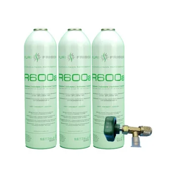

3 bottles Refrigerant Gas R600 + Valve 420Gr Isobutane