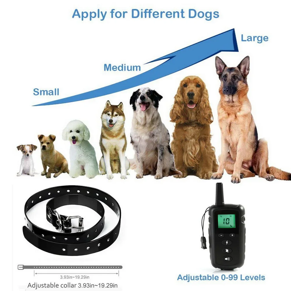 Rechargeable Electric Remote Dog Training Shock Collar Waterproof For 1/2 Dogs 100g2280
