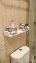 Shelf Bathroom Storage-Rack Shampoo Seasoning Self-Adhesive Kitchen White Wall-Mounted