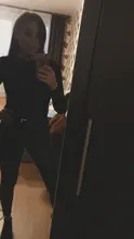 InstaHot algodón letra impresa mono cuello alto las mujeres de cuello otoño Bodycon Tops mujer parte elástica de cuerpo