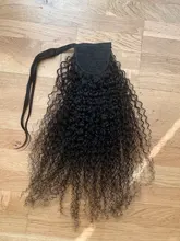 Coleta de pelo rizado Afro, cabello humano Remy brasileño con cordón, coleta Ombre, extensiones de cabello