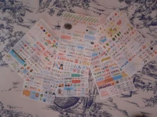 6 unidades/juego Kawaii, libro planificador de mercado de dibujo bonito, diario, decorar pegatinas de papelería, álbum de recortes transparente de PVC