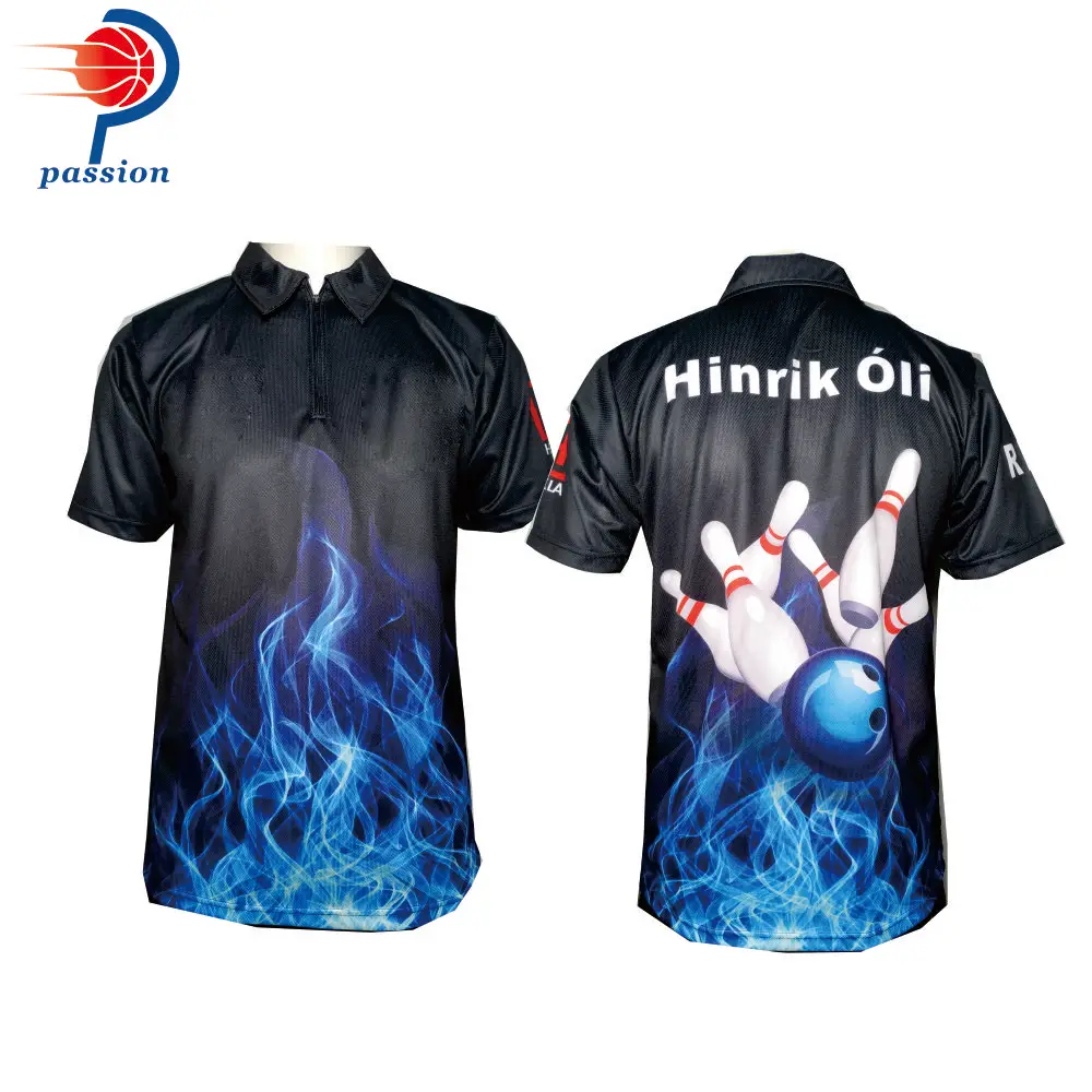 Camisas de equipo bolos con diseño de Fuego Azul y negro, 3 botones, envío gratis, Dropship aceptado - AliExpress Deportes y entretenimiento