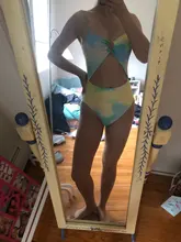 Bañador de cintura alta de una pieza para mujer, traje de baño de teñido de corbata para mujer, Monokini de realce, ropa de playa