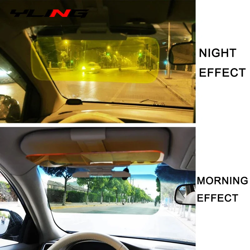 Polarized Sunglasses Anti Glare Sunglasses Car Sun Visor 2 in 1 Polarized Sun Visor Anti-Glare Dazzle UV Blocking Sun Protection Vehicle Windshield Sunshade Mirror Driving Goggles Shiel