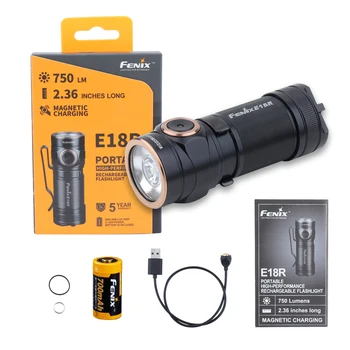

Fenix E18R Cree XP-L HI LED Rechargeable EDC Pocket Flashlight Torch + Battery