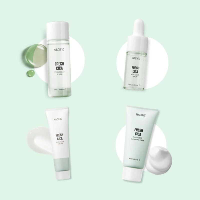 Fresh Cica Plus Clear Kit Nacific toner sooth эссенция сыворотка крем очищающая пена увлажнение с