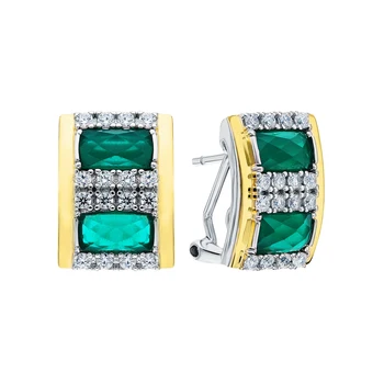

Silver earrings with alpanite and cubic zirconia sunlight sample 925