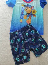 Camiseta de algodón de la Patrulla Canina para niños, ropa de dormir de dibujos animados, pantalones cortos de manga corta