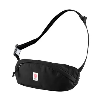 

FJALLRAVEN model Ulvö Hip Pack Medium color Black. Adult Unisex fanny pack for men and women.
