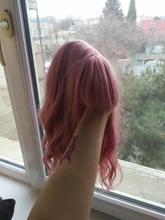 Msholy-peluca ondulada rosa con flequillo Bob corto, Pelo Rizado Bob, pelucas púrpuras sintéticas Rojas, rubias y verdes, Cosplay de alta temperatura