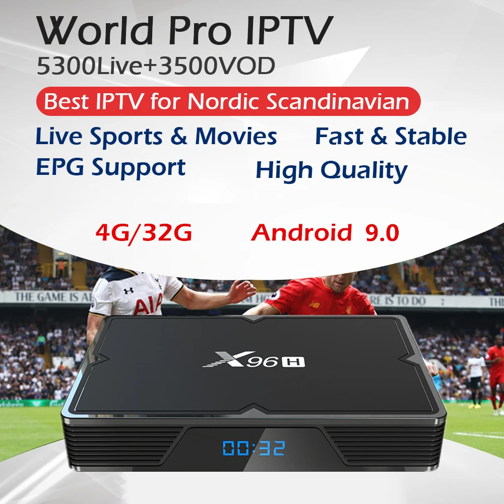 GOTIT лучшая Швеция Скандинавия Европа Норвегия Дания IP tv с 6k 4G/32G Android 9,0 двойной wifi BT 4,1 HDMI вход ТВ коробка