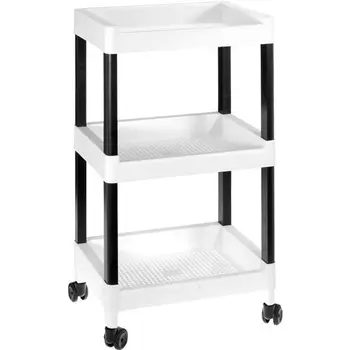 

Great Plastic 3 baskets multi-function cart with wheels in white color