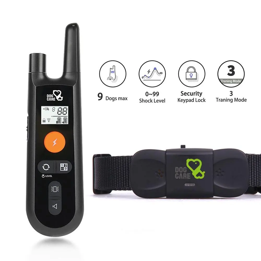 

Dog Training Collar - Rechargeable dog shock collar, 3 training modes, beep, vibration and electric shock, 100% waterproof