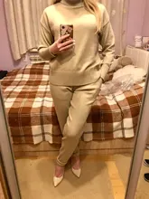 Suit Pant Knitted MVGIRLRU Sweater Winter Womens Warm Wool Soft Pullover