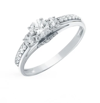 

Silver ring with cubic zirconia sunlight sample 925